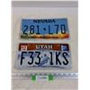 Image 1 : (2) License Plates: Nevada, Utah