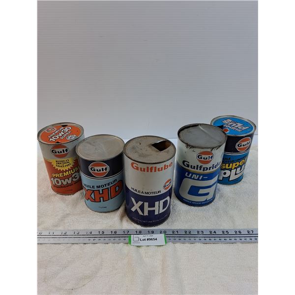 (5) Oil Cans: Gulf