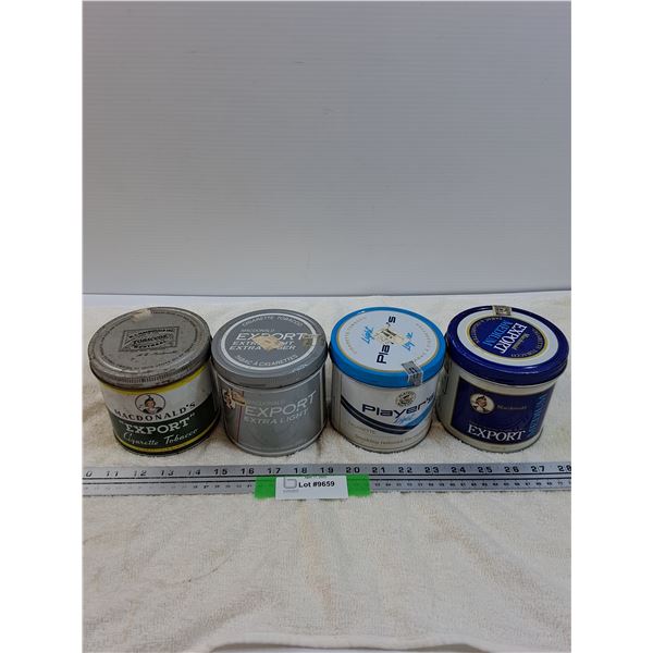(4) Tobacco Tins: Export & Players