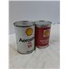 Image 2 : (2) Oil Cans: Shell - One Full, One Empty - CANNOT SHIP