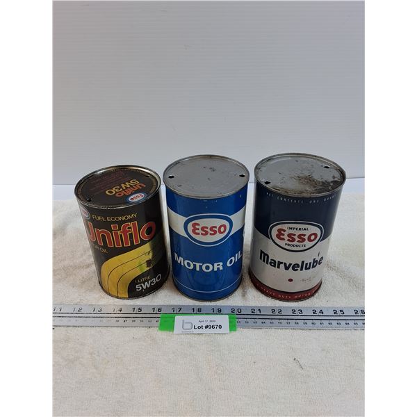 (3) Oil Cans: Esso