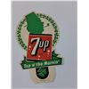 Image 2 : Vintage 7-Up Bottle Topper Cardboard Sign - 9" x 6"