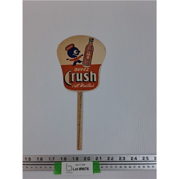 Vintage Orange Crush Hand Fan - 11" x 5"