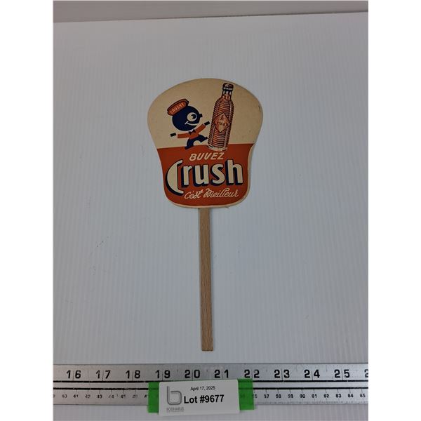 Vintage Orange Crush Hand Fan - 11" x 5"