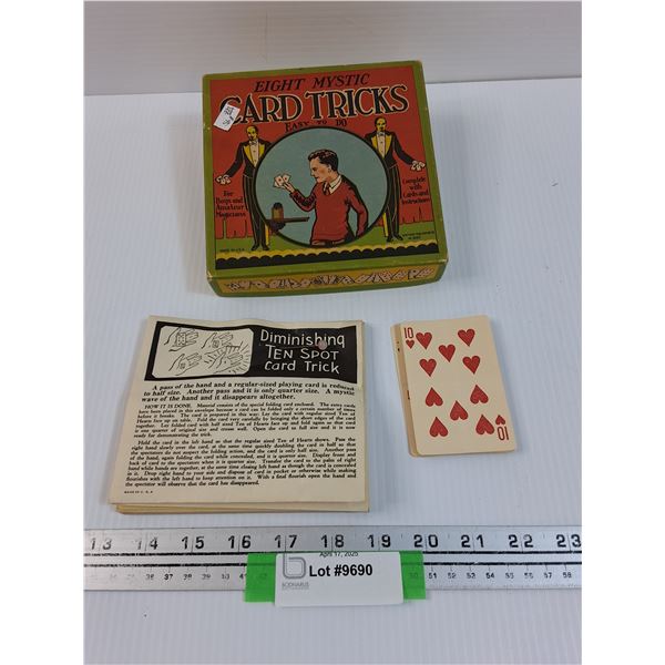 Vintage Eight Mystic Card Trick w/Original Box & Instructions Booklet