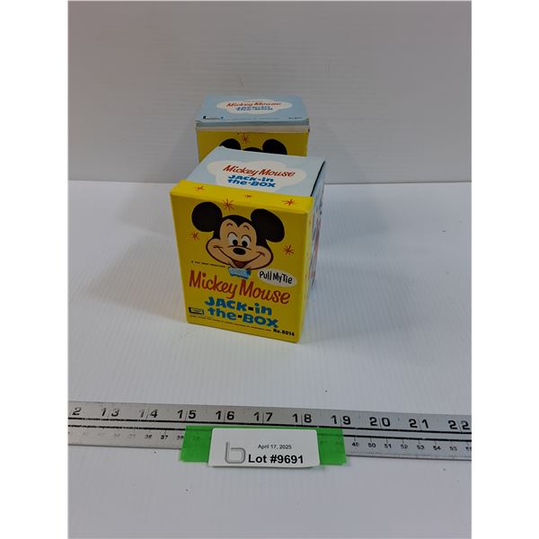 Vintage 1960's Mickey Mouse Jack in the Box w/Original Box