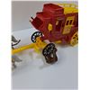Image 3 : Vintage Davy Crockett's Alamo Express Wagon Toy Set - Made in USA