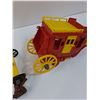 Image 5 : Vintage Davy Crockett's Alamo Express Wagon Toy Set - Made in USA