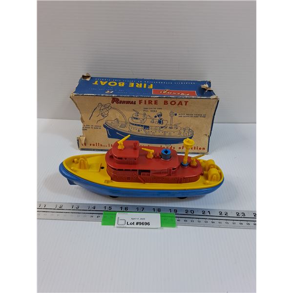Renwel Fire Boat Toy w/ Original Box  - Made in USA