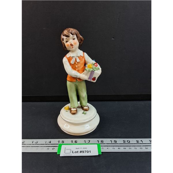 Hummel Goebel 1975 "Boy w/Present" Figurine - 8" Tall