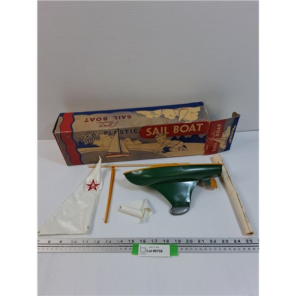 Irwin Vintage Plastic Sail Boat w/Original Box