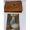 Image 3 : Leather Post Card Holder & Leather Photo Album & (2) Vintage Giant Postcards