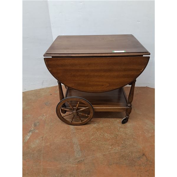 * Wooden Tea Cart - Made in Canada - 29" x 29" x 21"  - Some Wear - CANNOT SHIP