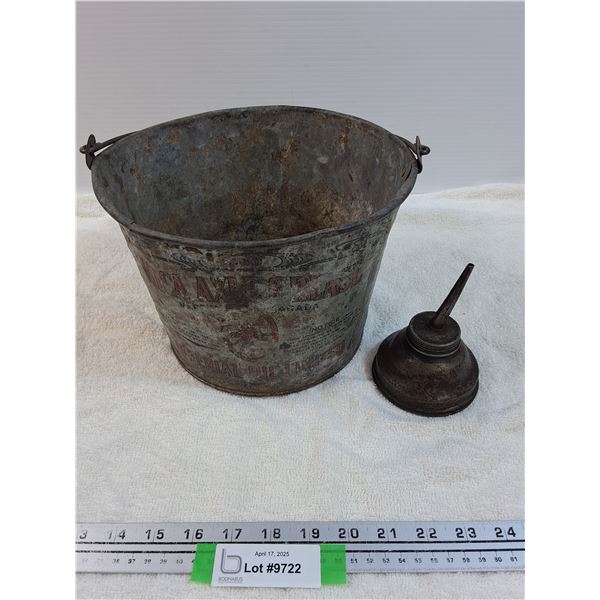 Vintage Thumb Oiler & Mica Axle Grease Tin Bucket
