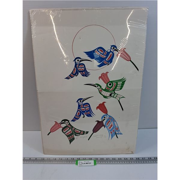 "Humming Birds" by Richard Shorty - Limited Edition Silk Screen 107/999 - Signed By Artist - Canadia