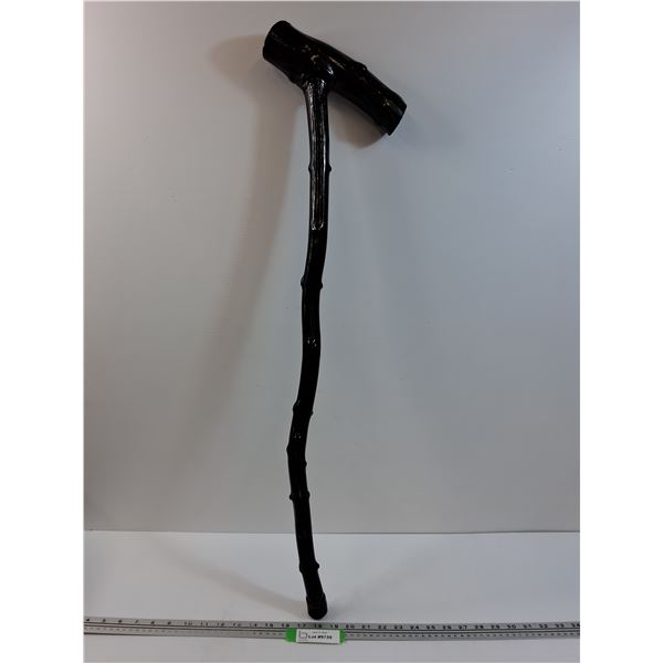Vintage Folk Art Tree Branch Cane w/Anti-Slip Cover  on End- 36" x 9"