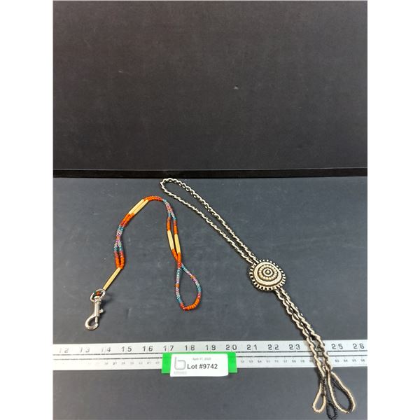 Indigenous Beaded Necktie & Beaded Key Lanyard