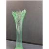 Image 5 : Vintage Jefferson Style Opalescent Green Art Glass Vase - 13" Tall