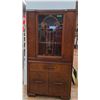 Image 1 : Vintage Art Deco Cabinet on Wheels w/Glass Door - 69" x 15" x 36"-CANNOT SHIP