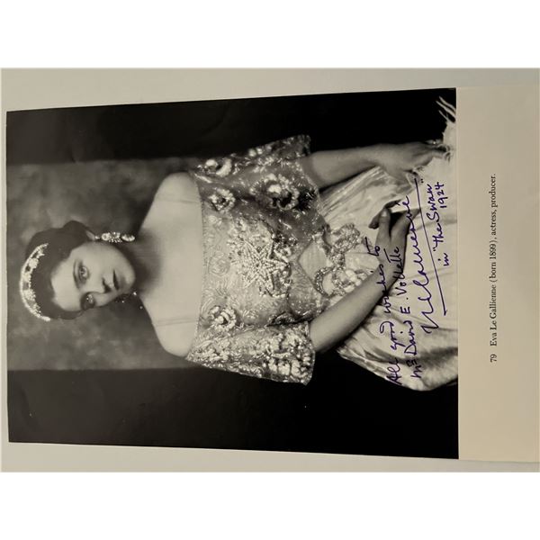 Eva Le Gallienne signed magazine page
