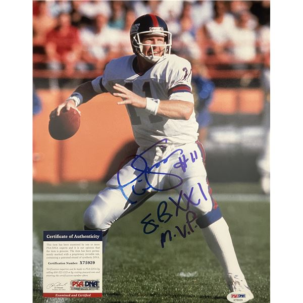 Phill Simms Giants Super Bowl XXI Signed Photo - PSA/DNA