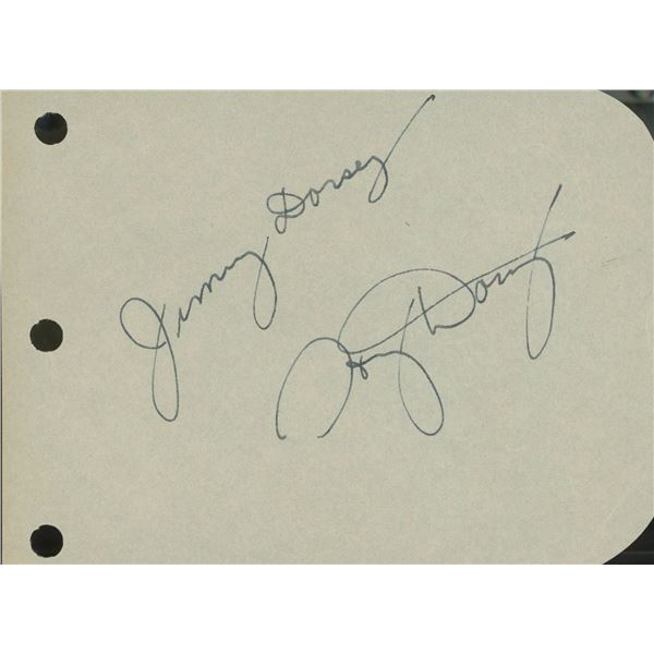 Tommy and Jimmy Dorsey signature cut. GFA Authenticated