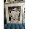 Image 1 : PROFESSIONALLY FRAMED 25X29 BABE RUTH VINTAGE DISPLAY