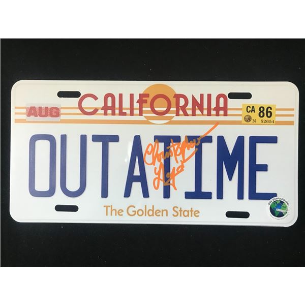 CHRISTOPHER LLOYD SIGNED "OUTATIME" LICENSE PLATE FROM BACK TO THE FUTURE (KB AUTHENTICS COA)