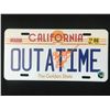 Image 1 : CHRISTOPHER LLOYD SIGNED "OUTATIME" LICENSE PLATE FROM BACK TO THE FUTURE (KB AUTHENTICS COA)