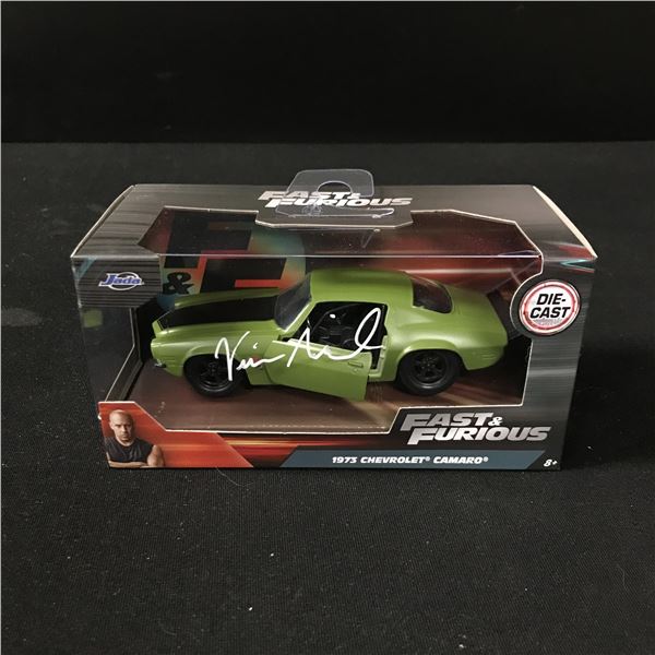 VIN DIESEL SIGNED "FAST & FURIOUS" 1973 CHEVROLET CAMARO MODEL CAR (KB AUTHENTICS COA)