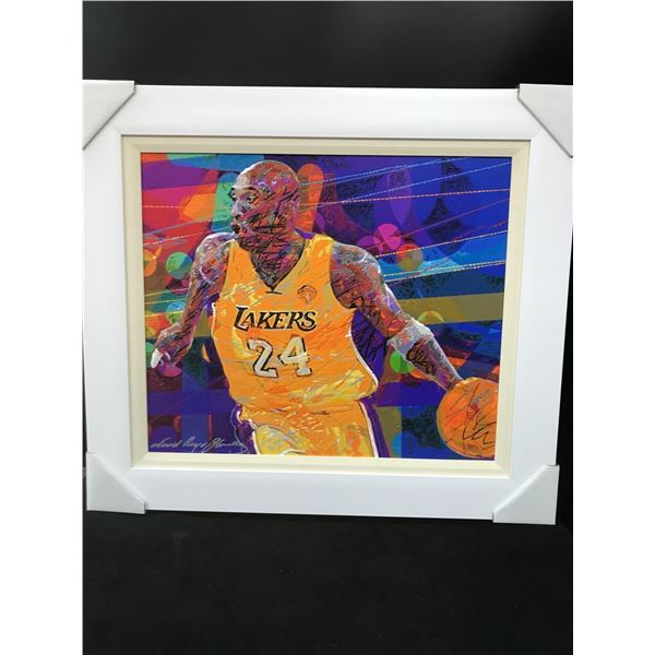 DAVID LLOYD GLOVER ORGINAL 1 OF 1 PAINTING MULTI SIGNED WITH COA 30 X 30 KOBE BRYANT