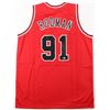Image 1 : DENNIS RODMAN SIGNED RED CHICAGO BULLS JERSEY (BECKETT COA)