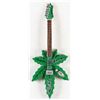 Image 1 : TOMMY CHONG SIGNED MARIJUANA LEAF GUITAR (JSA COA)