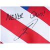 Image 2 : PAUL ONEIL SIGNED NEVER QUIT USA FLAG (KILLED BIN LADEN) PSA COA