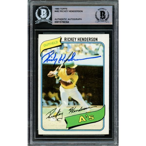 RICKEY HENDERSON SIGNED ROOKIE 1980 TOPPS BECKETT