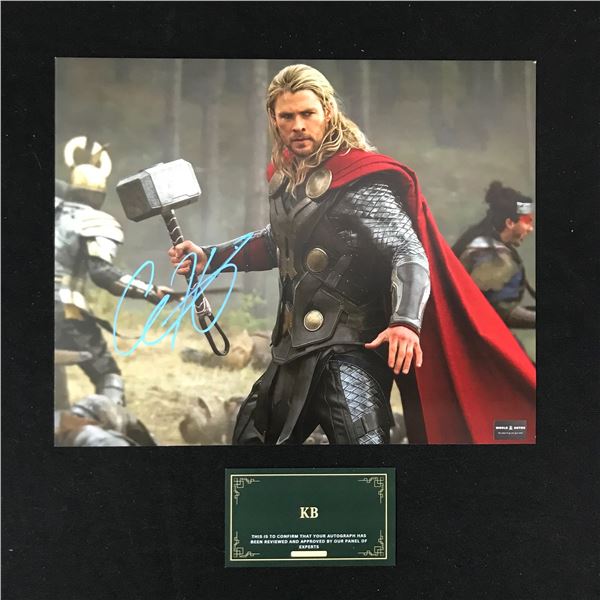 CHRIS HEMSWORTH SIGNED "THOR" 8X10 PHOTO (KB AUTHENTICS COA)