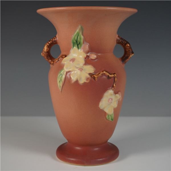 Roseville Pottery Ceramic Vase, Apple Blossom