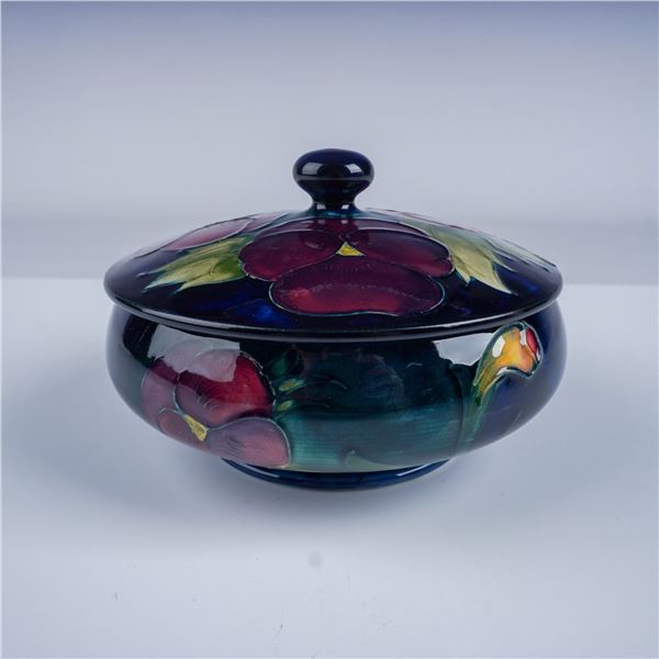 Moorcroft Lidded Pansy Powder Bowl
