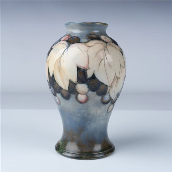 William Moorcroft Pottery Salt Glaze Vase, Leaf and Berry