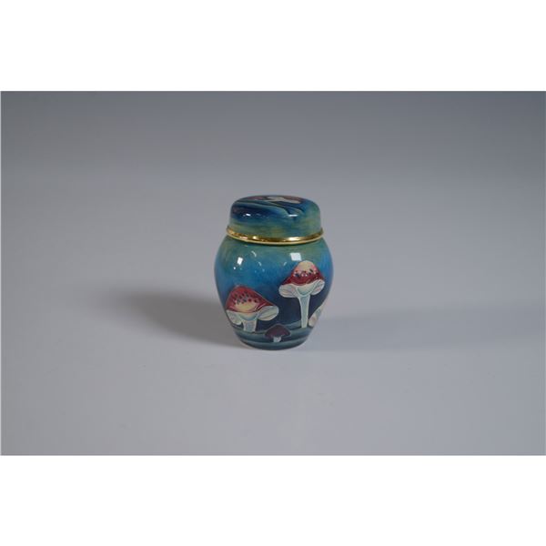 Moorcroft Porcelain Lidded Jar, Fly Agaric Design
