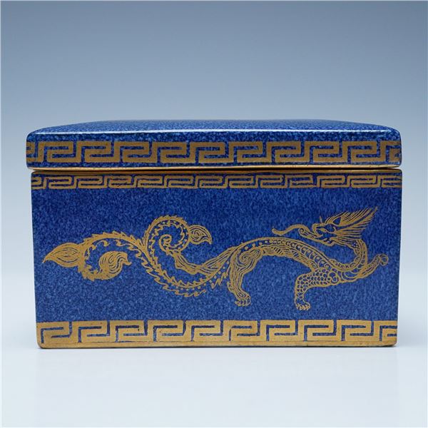 Wedgwood Fairyland Dragon Blue Lidded Box
