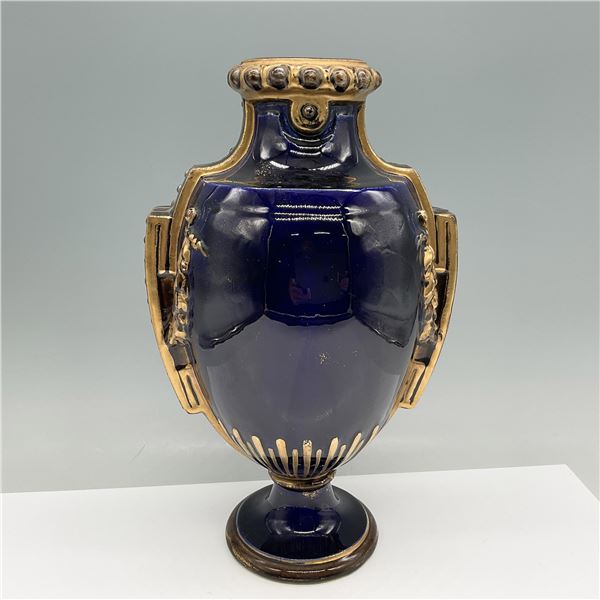 H.B. & C. Porcelain Cobalt Blue and Gilt Vase