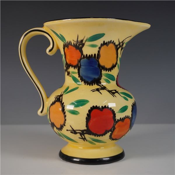 Ditmar Urbach Art Deco Pitcher, Hand-Painted Floral Design