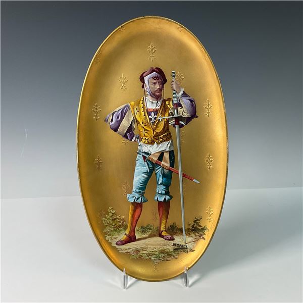 H.B. Choisy Porcelain Plaque of a French Renaissance Man