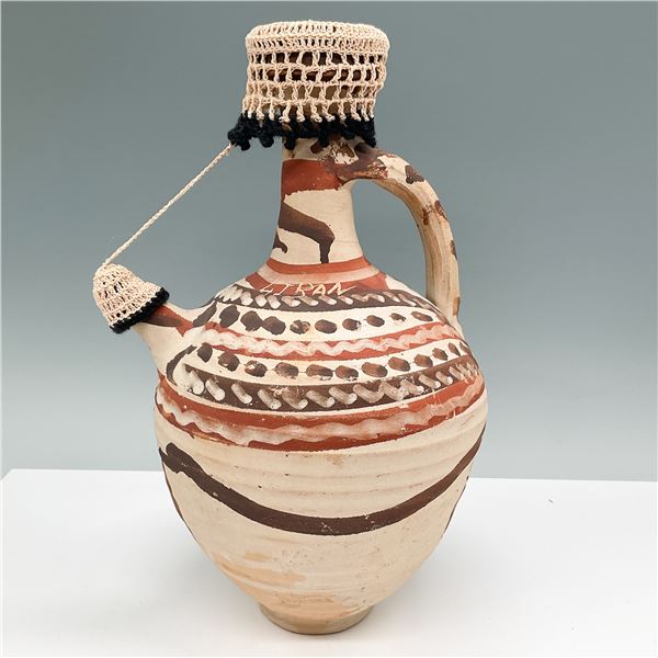 Vintage Handcrafted Ceramic Pitcher, Signed Liban