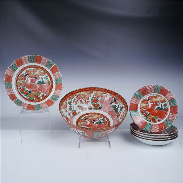 7pc Arita Imari Porcelain Serving Bowls