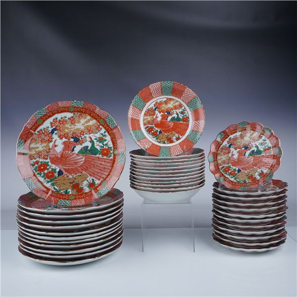 36pc Arita Imari Porcelain Dinnerware Set