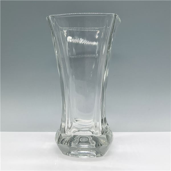 French Crystal Vase, Geometric Faceted Design