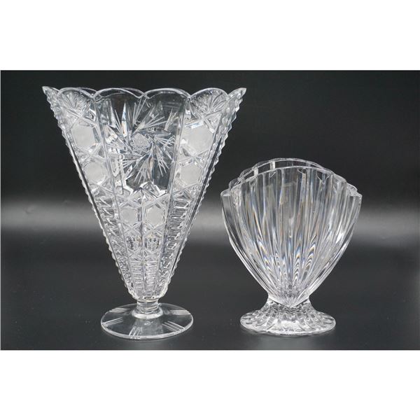 2pc Cut Glass Vases, Marquis by Waterford