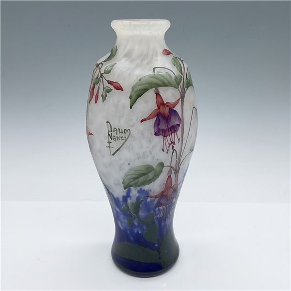 Daum Nancy Vase, Fuchsia Flowers, Art Nouveau